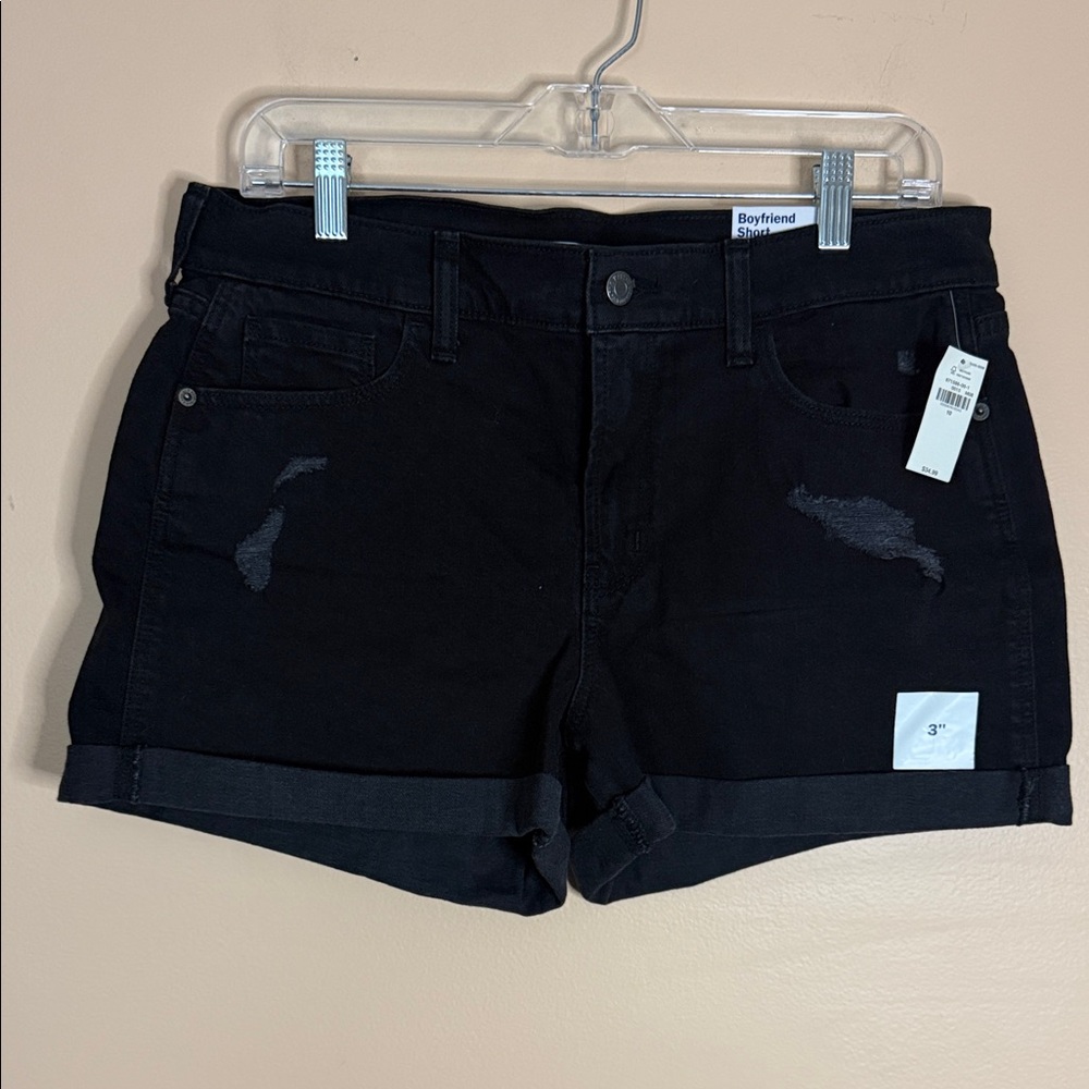 Old Navy Black Boyfriend Denim Shorts